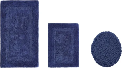 Vista 200 de Better Trends - Juego de 2 alfombras de baño 100% algodón, extra suaves, con borlas, de 17" x 24", alfombra de baño superabsorbente y reversible