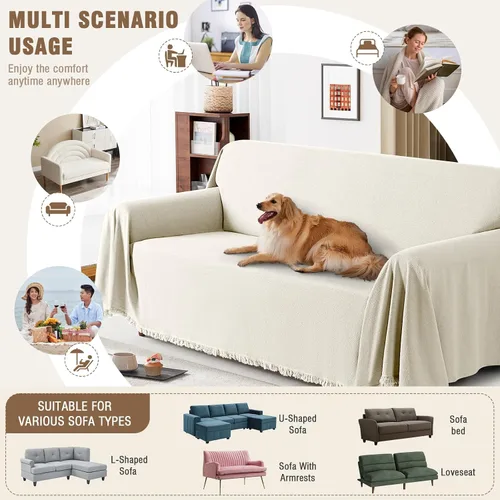 Vista 6 de TAOCOCO Fundas de sofá para mascotas, mantas resistentes para sofá de 3 cojines, fundas para sofá seccional, fundas tipo manta duraderas para sofá