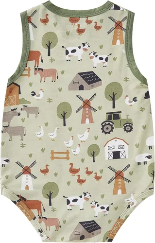 Vista 184 de pureborn Mameluco de algodón súper suave para bebés niños y niñas de 0 a 24 meses