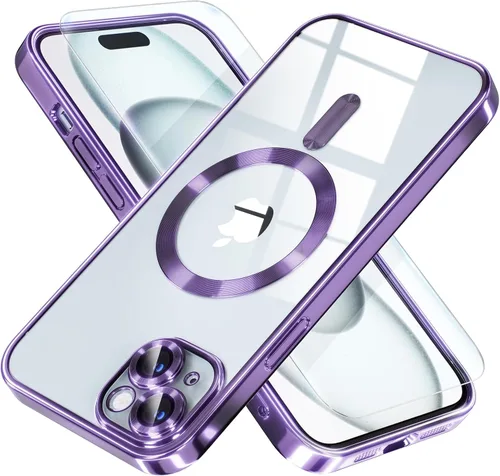 Vista 72 de Misea Funda magnética para iPhone 14 compatible con MagSafe [nunca amarillenta] [protección contra caídas de grado militar] protector completo