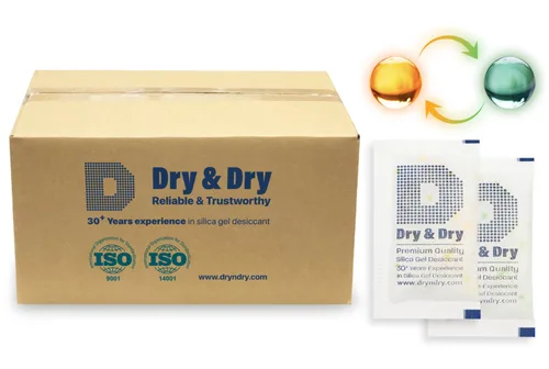 Vista 10 de Dry & Dry - Paquetes de gel de sílice naranja indicador de 1 gramo, deshumidificadores desecantes, paquetes de gel de sílice seguros para alimentos