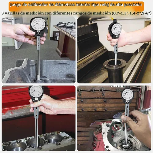 Vista 2 de Neoteck Calibre de diámetro del dial con rango de medición de 0.7"-6 Plateado
