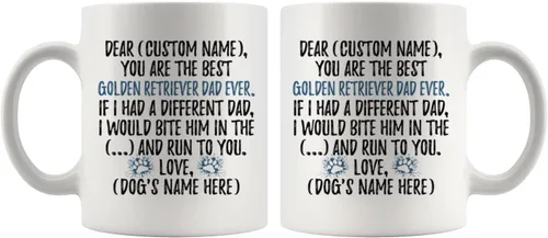 Vista 5 de Golden Retriever Dads, Golden Retrievers para hombres, taza Golden Retriever, regalo para papá Golden Retriever (11 onzas)