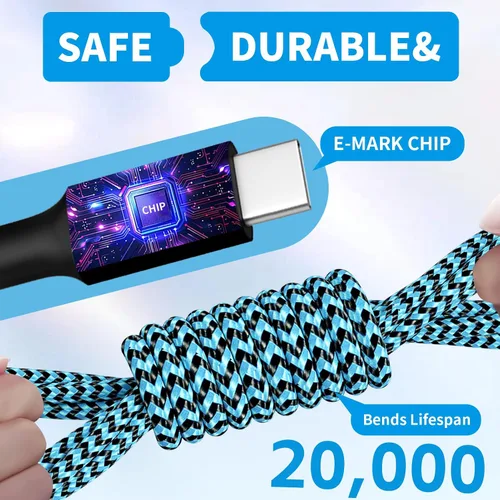 Vista 6 de Cable divisor USB C multi carga para múltiples dispositivos, cable de carga rápido 4 en 1, cable de carga de teléfono USB C trenzado con 4