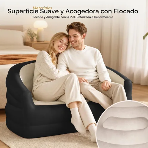 Vista 6 de DIMAR GARDEN Sofá Inflable al Aire Libre, Sofás Hinchables para Acampar, Tamaño Doble