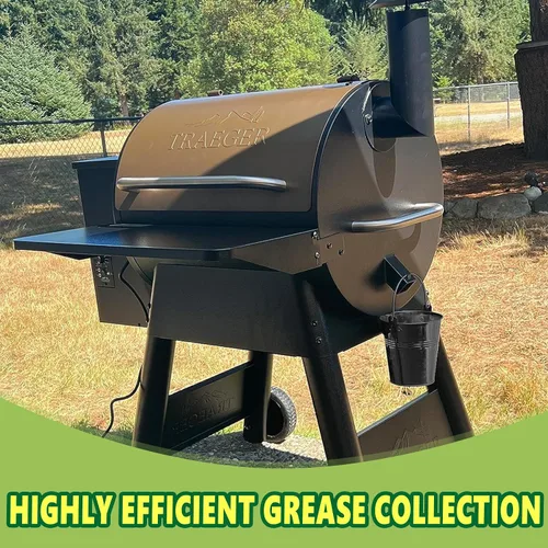 Vista 6 de Cubo de grasa para ahumador de pellets con paquete de 20 forros desechables de papel de aluminio para Traeger, Oklahoma Joe's, Pit-Boss, Camp Chef