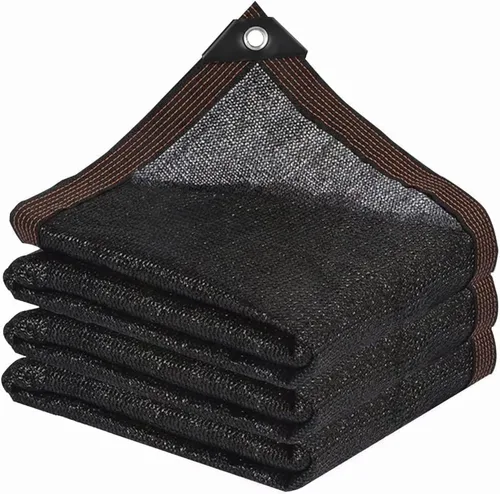 Vista 11 de Malla de sombra con ojales para jardín, para exteriores, pérgola, patio, plantas, invernadero y gallinero, tasa de sombreado negro del 70%-90%