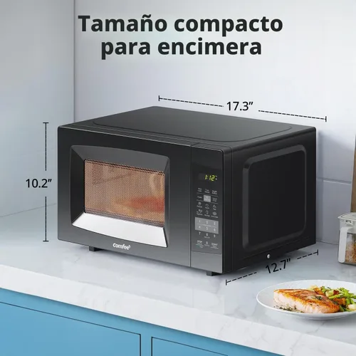Vista 5 de COMFEE' EM720CPL-PMB - Horno microondas para encimera, con encendido/apagado de sonido, modo ECO y botones sencillos de un solo toque, 0.7 pies Negro