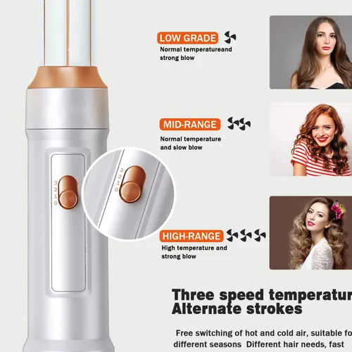 Vista 4 de Yitrust 1000W ALCI Safety Plug Secador de pelo Cepillo Set, 6 en 1 Volumizing Styling Herramientas, Blanco