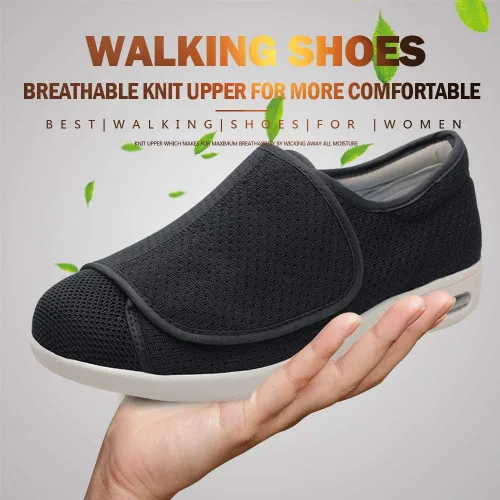 Vista 2 de Mei MACLEOD Zapatos de caminar para mujer con ancho ancho ancho ligero con amortiguación de aire, zapatos casuales para correr y correr para pies