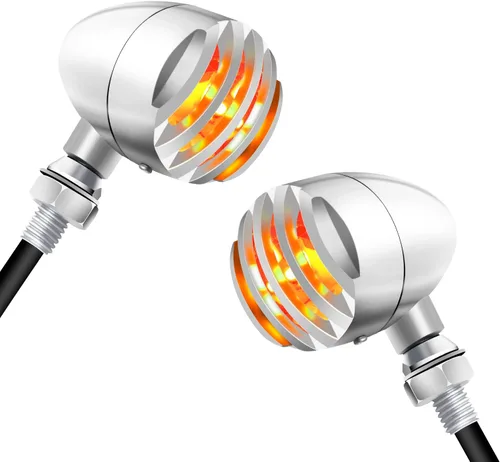 Vista 7 de Luces intermitentes NTHREEAUTO para motocicleta, faros intermitentes de LED, de aluminio y resistentes al agua, luces indicadoras universales