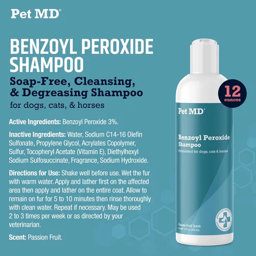 Vista 4 de Pet MD Champú de peróxido de benzoilo y Pet MD Salmon Omega Bites