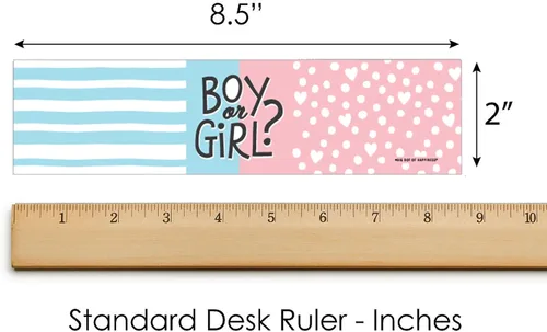 Vista 4 de Big Dot of Happiness Baby Gender Reveal - Etiquetas adhesivas para botellas de agua para fiesta de equipo niño o niña, juego de 20