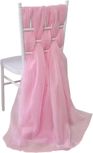Vista 14 de Efavormart - Paquete de 5 bandas de gasa de alta calidad para silla, 22 x 78 pulgadas, amatista violeta, lazos para silla de diseño transparente