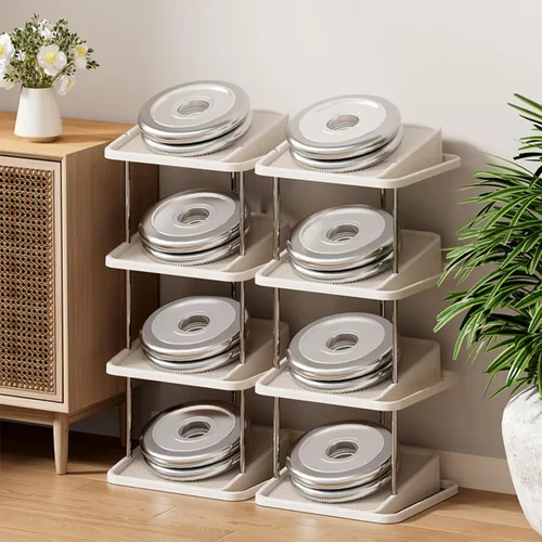 Vista 6 de Zapatero vertical apilable de 5 niveles para 10 pares, torre de zapatos estrecha, ahorro de espacio, para entrada, sala de estar, dormitorio Negro