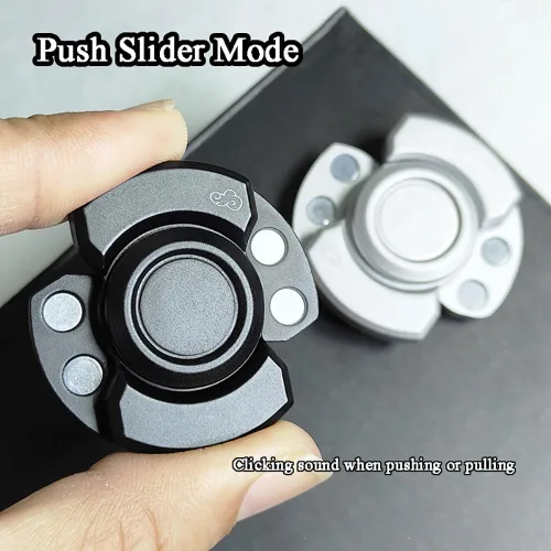 Vista 3 de 3 en 1 Mini Fidget Spinner, hacer clic, deslizar y girar 3 modos Fidget Toys para adultos, aleación de zinc rotación de velocidad Fidget Spinner
