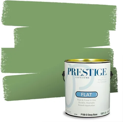 Vista 221 de PRESTIGE Pintura exterior e imprimación en uno, aloe, plano, 1 galón