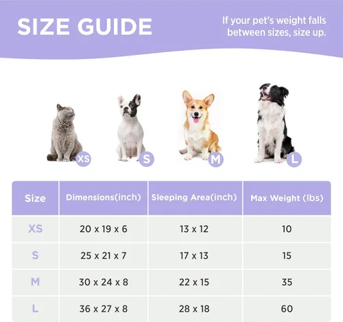 Vista 7 de LE SURE Bonita cama para perros y gatos pequeños, camas lavables para cachorros, acogedor sofá ortopédico rectangular para mascotas con felpa
