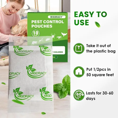 Vista 11 de Bolsas de control de plagas, bolsas repelentes de insectos y ratones, 10 unidades de aceite de menta para ratas, hormigas, cucarachas, arañas