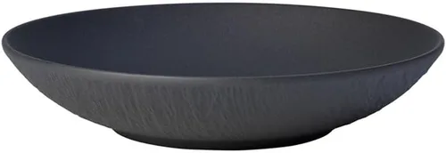 Vista 5 de Villeroy & Boch Manufacture Rock - Juego de 4 lugares, plato de cena, plato de ensalada, cuenco de arroz, cuenco para pasta, porcelana premium, Negro