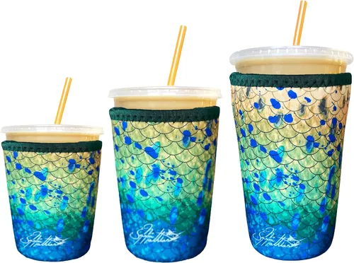 Vista 41 de Funda Koverz para café helado, funda aislante de neopreno para taza, se ajusta a una taza de café de 32 Oz., lavable y reutilizable, accesorios