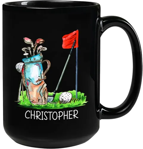Vista 17 de Taza de café de fútbol americano con nombre personalizado, regalo de fútbol personalizado, porcelana negra 11oz y 15oz