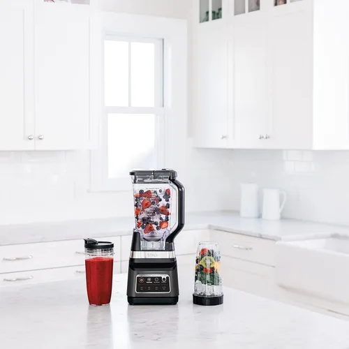 Vista 3 de Ninja DB751A Pro Plus DUO Licuadora, 1400W, Auto-IQ, 3 Modos: Batidos, Bebidas Congeladas, Jarra de 72 oz, Vasos de 2 x 24 oz, Pro Blades