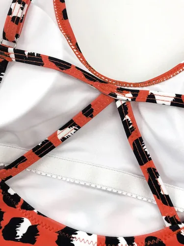 Vista 7 de CUPSHE Traje de baño de una pieza con cuello en V y estampado de leopardo para, Leopardo