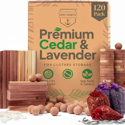 Vista 10 de Bloques de cedro para almacenamiento de ropa, armarios y cajones - Alternativa natural a las bolas de naftalina para guardar la ropa - Repelente