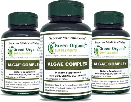 Vista 7 de Algas, Fucoidan, Algas Verde Azul, Algas Kelp, Vejiga, Clorella, Espirulina, Musgo Irlandés, Dulse, 90 VCaps, Alta Absorbibilidad, Sin OGM, Sin