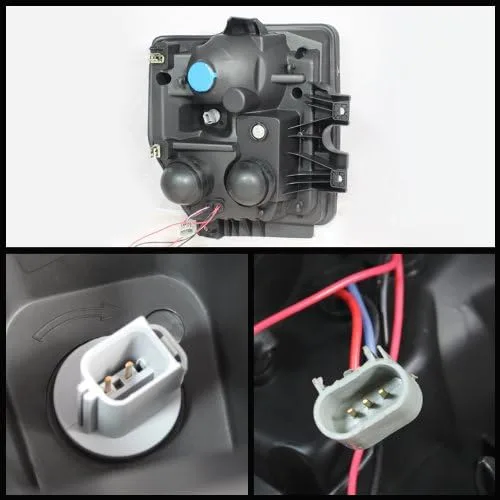 Vista 2 de Faros delanteros LED de repuesto para Ford F250 F350 F450 08-10 - Lente negrotransparente