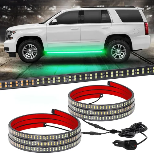Vista 14 de XRIDONSEN - 2 luces estroboscópicas de 60 pulgadas para estribo, color ámbar, luces de emergencia 720 LED Exterior Flashing Warning Hazard Caution