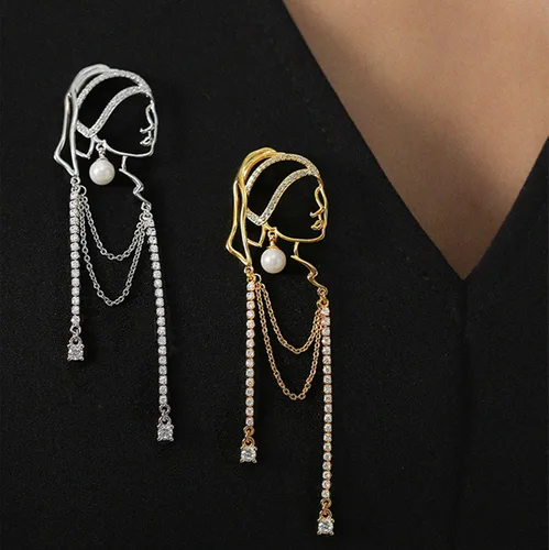 Vista 5 de Aretes de arte abstracto únicos para mujer, niña, borla de araña, joyería de moda, Latón, Circonia cúbica