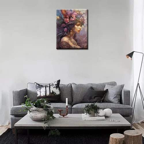Vista 4 de Tucocoo Flower Woman - Pintura por números para adultos, kits de pintura al óleo digital sobre lienzo con pinceles y pigmento acrílico, hermosas