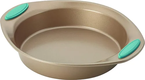 Vista 3 de Rachael Ray Cucina - Juego de utensilios para hornear incluye bandeja antiadherente para hornear galletas y molde para magdalenas, 4 piezas, marrón