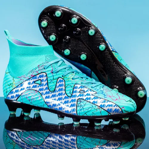 Vista 3 de Timarmtr Zapatos de fútbol para hombre, botas de fútbol para entrenamiento profesional, para interiores y exteriores, zapatillas de deporte de caña
