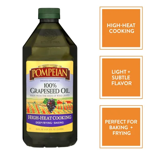 Vista 6 de Pompeian 100% aceite de semilla de uva, sabor ligero y sutil, 24 onzas líquidas, paquete de 6