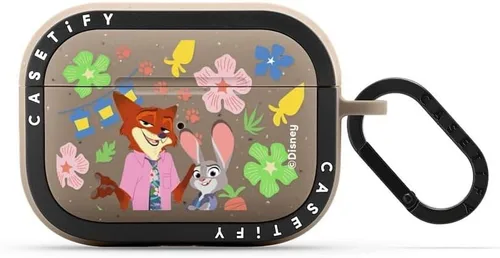 Vista 7 de CASETiFY AirPods Pro (1ª/2ª Gen) Estuche Bounce con Anillo [Colaboración Frozen] - Copo de Nieve de Anna - Taupe Mate