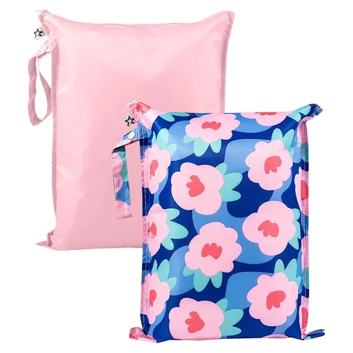 Vista 27 de Tiny Twinkle Bolsas húmedas a prueba de desorden 1 paquete de bolsas húmedas reutilizables impermeables para trajes de baño Ropa de bebé Bolsa