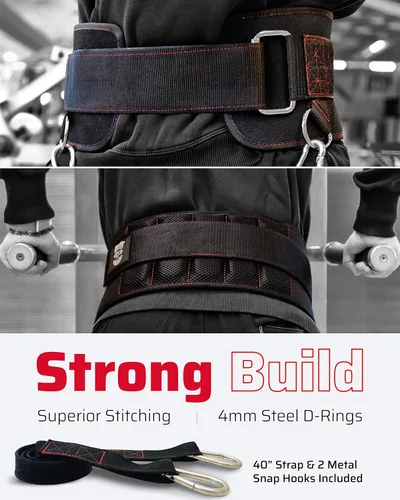 Vista 5 de THEFITGUY Paquete de sujeción de cable de cuerda ergonómica para tríceps y cinturón de inmersión definitivo