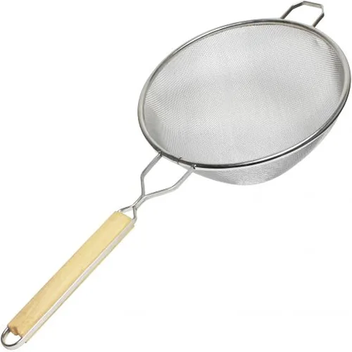 Vista 7 de TrueCraftware - Colador de malla fina doble de 6 pulgadas de acero inoxidable mango de madera de 6-1/2 pulgadas de longitud del mango- Utensilios