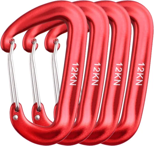 Vista 13 de TRIWONDER Mosquetones de alta resistencia 12kN 25kN Mosquetones pequeños para llaves de hamaca arnés de correa de perro camping senderismo