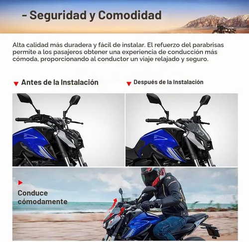 Vista 3 de MT-07 2025 Cubierta de protección para parabrisas deflector de parabrisas compatible con MT07 MT 07 MT-07 2021 2022 2023 2024 2025-Negro