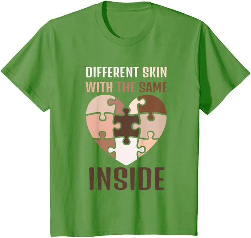Vista 43 de Camiseta con texto en inglés "Black History Month Different Skin With The Same Love Inside