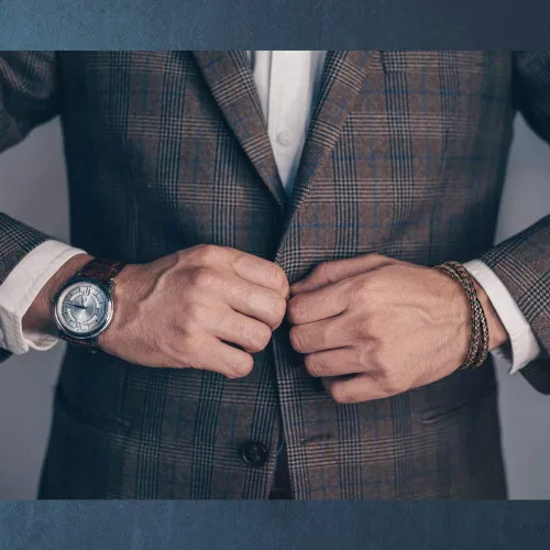 Vista 7 de Murtoo - Pulsera de cuero trenzado para hombre, color marrón y negro