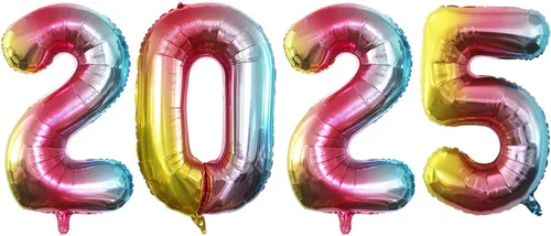 Vista 40 de GOER Globos de papel de aluminio 2026 para fiesta de Año Nuevo, suministros de fiesta, decoraciones de graduación (negro, 16 pulgadas)