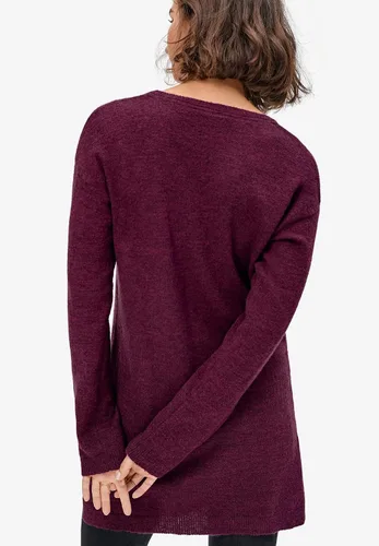 Vista 3 de Ellos Suéter tipo túnica con botones para mujer, talla grande
