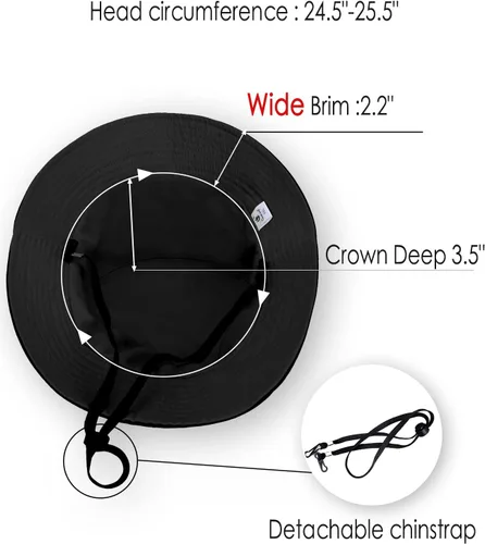 Vista 4 de Sombrero de pescador XXL grande de algodón para mujeres y hombres, cabeza grande, reversible, de gran tamaño, sombreros de pescador, unisex