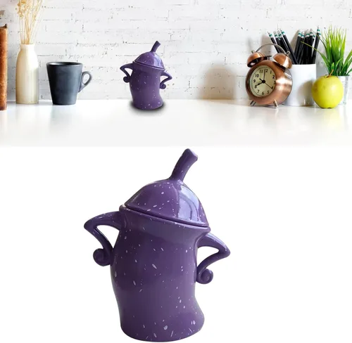Vista 4 de Recipientes de alimentos, resistentes a las caídas, tetera fácil de almacenar con actitud, multiusos con tapas para Navidad (morado)