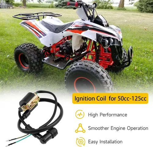 Vista 6 de HIAORS Bobina de encendido y bujía A7TC para Coolster 125cc 110cc 90cc 70cc 50cc Taotao DB10 Cheetah Roketa Baja Kazuma Meerkat 50 Falcon 90 Apollo